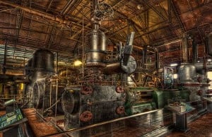 foto de fábrica alimentada por máquinas a vapor